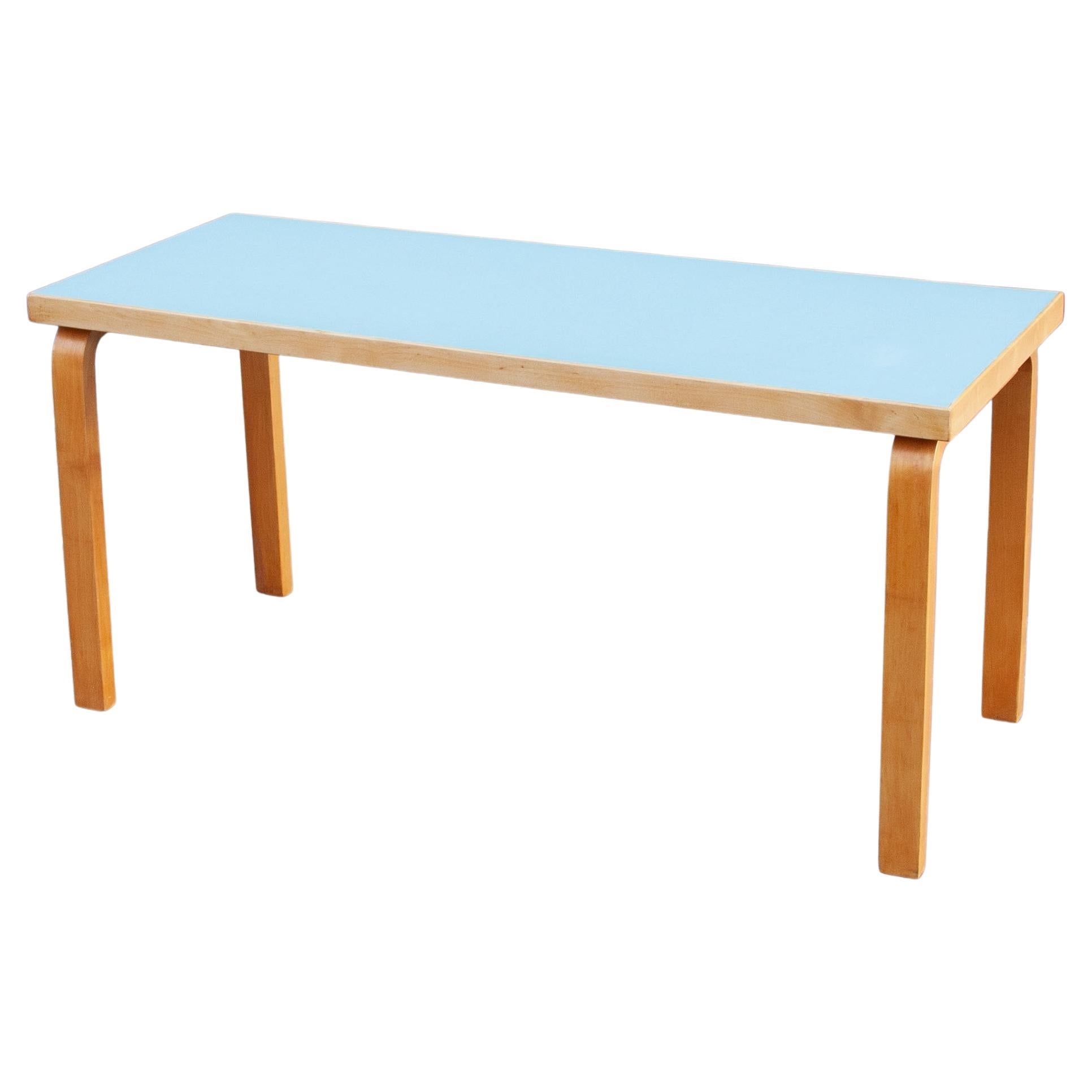 Rare Narrow Alvar Aalto Table with Lino Top