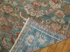 Zabihi Collection Rare Narrow Long Sea Foam Persian Runner