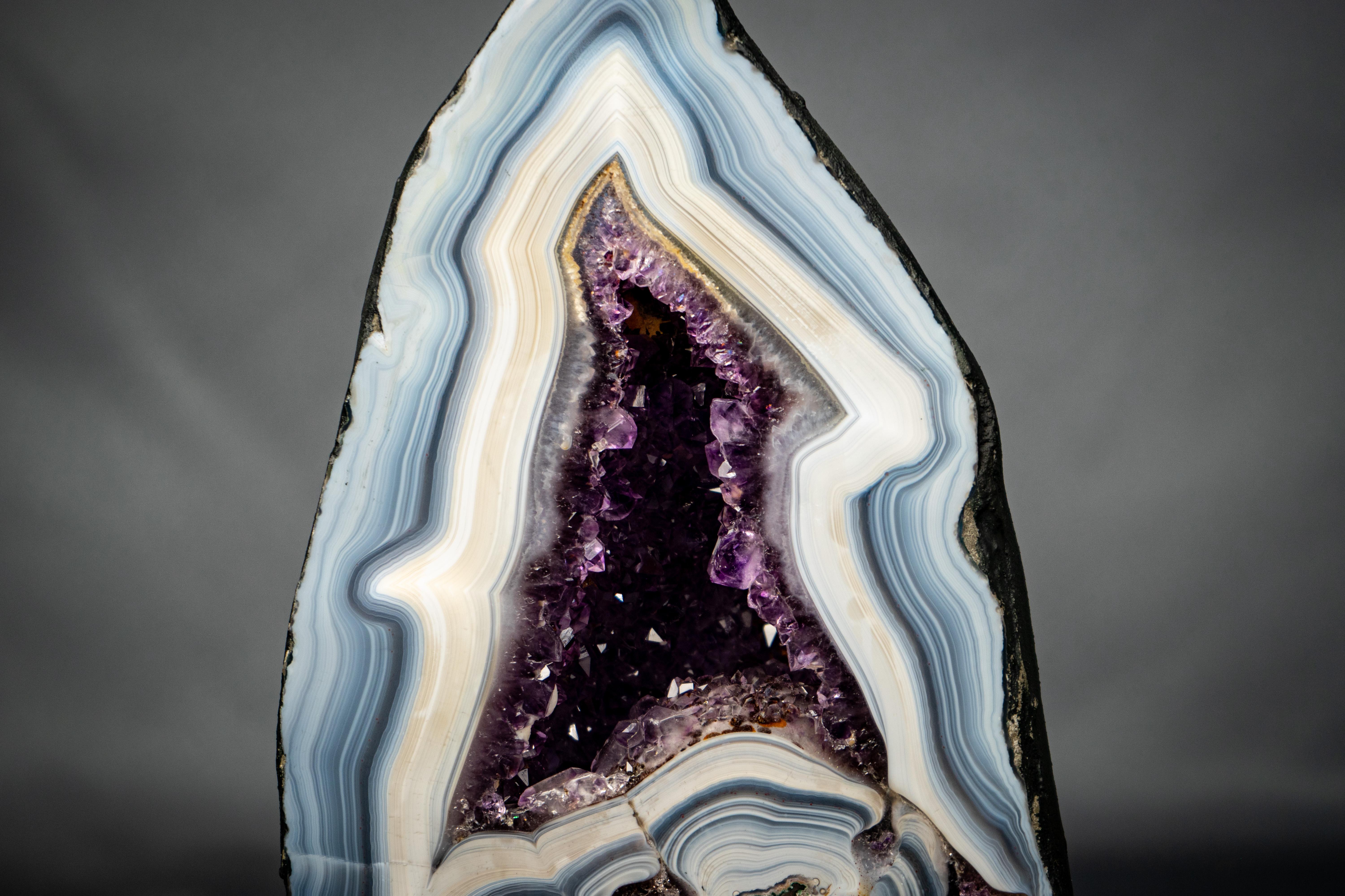 Brazilian Rare Natural Agate Geode For Sale