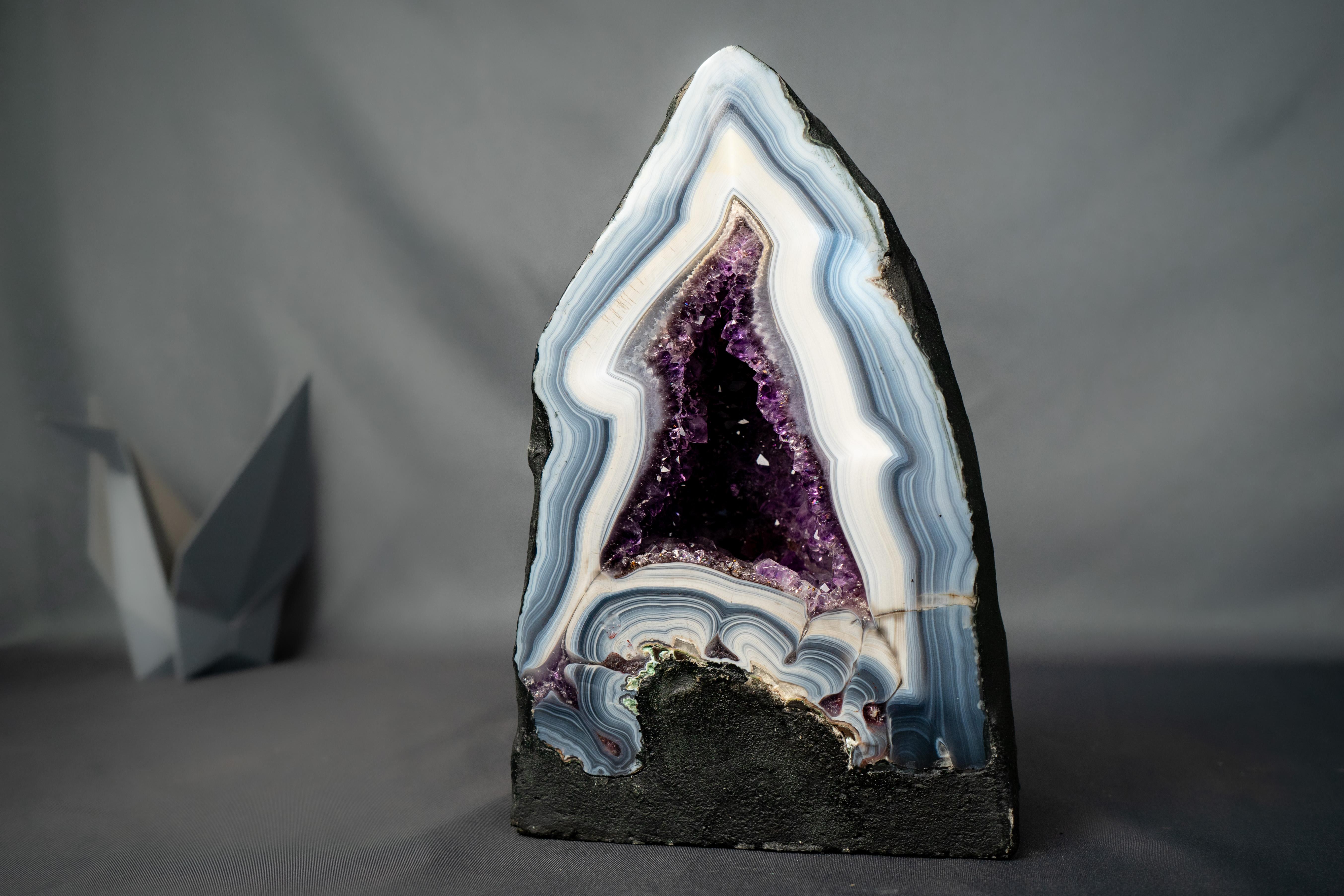 Contemporary Rare Natural Agate Geode For Sale