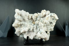 Rare Natural Amethyst Flower Plate with Shiny Crystal, Calcite and Celadonite