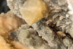 Rare Natural Anatomical Crystal Heart with Green and White Sugar Druzy Amethyst