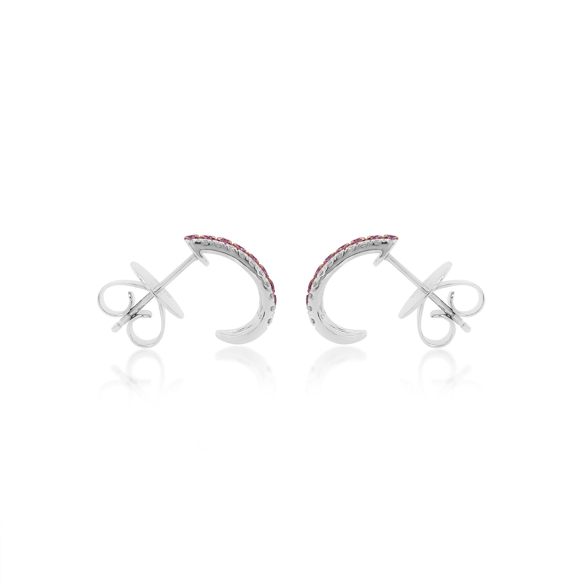 Pendientes Raros de Diamante Rosa Argyle Natural y Diamante Blanco Contemporáneo en venta