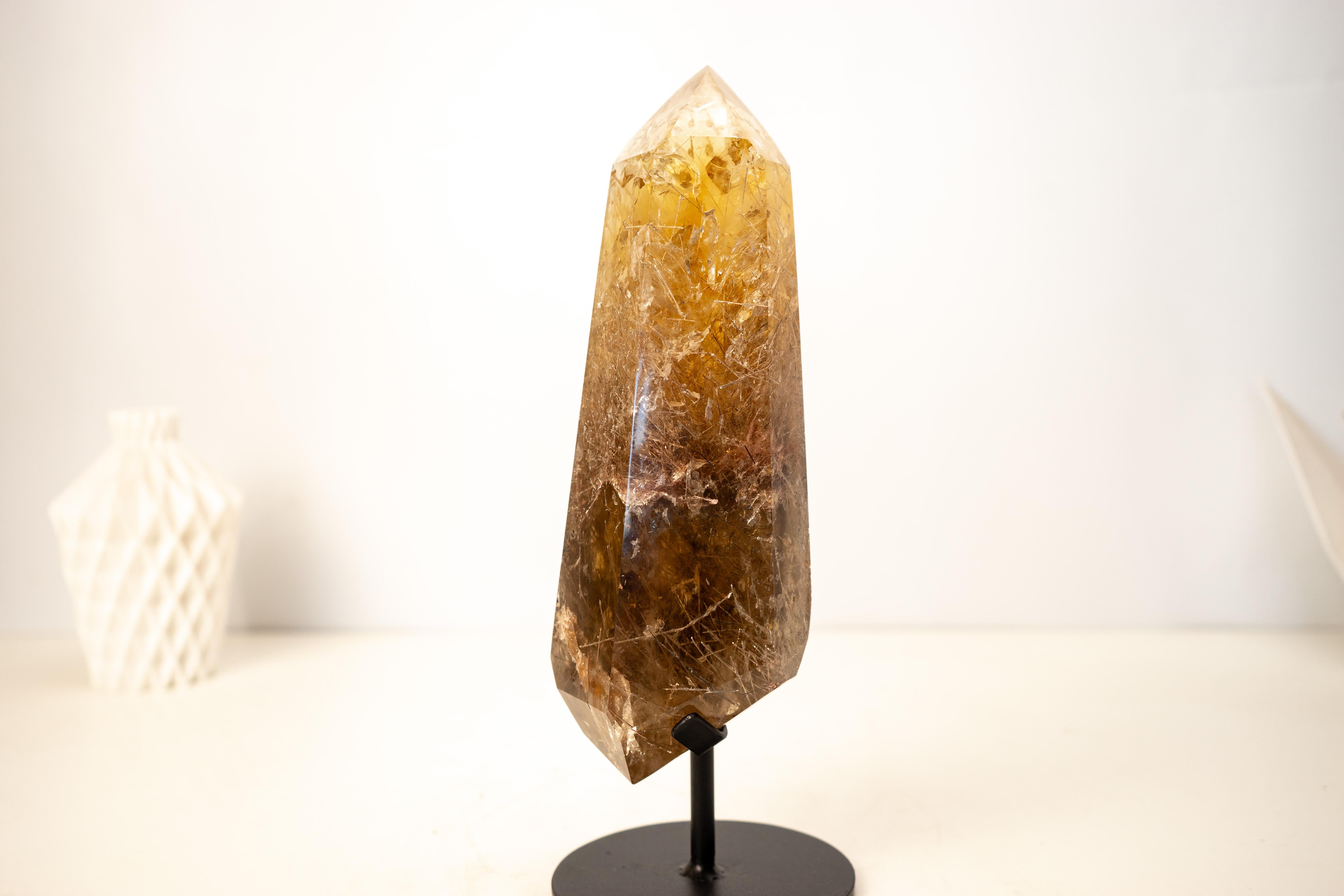 Raro Citrino Natural con Rutilo Torre Obelisco en Nuevo estado para la venta en Ametista Do Sul, BR