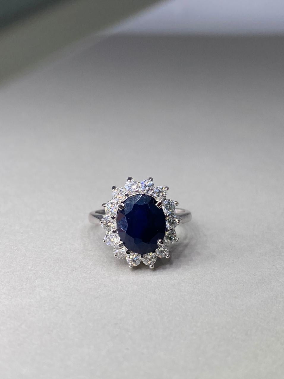 deep blue diamond ring