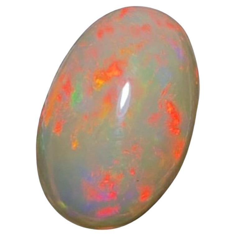 Rare Natural Fire Opal Oval Shape with play of colors, 6 Ct-Ethiopia 