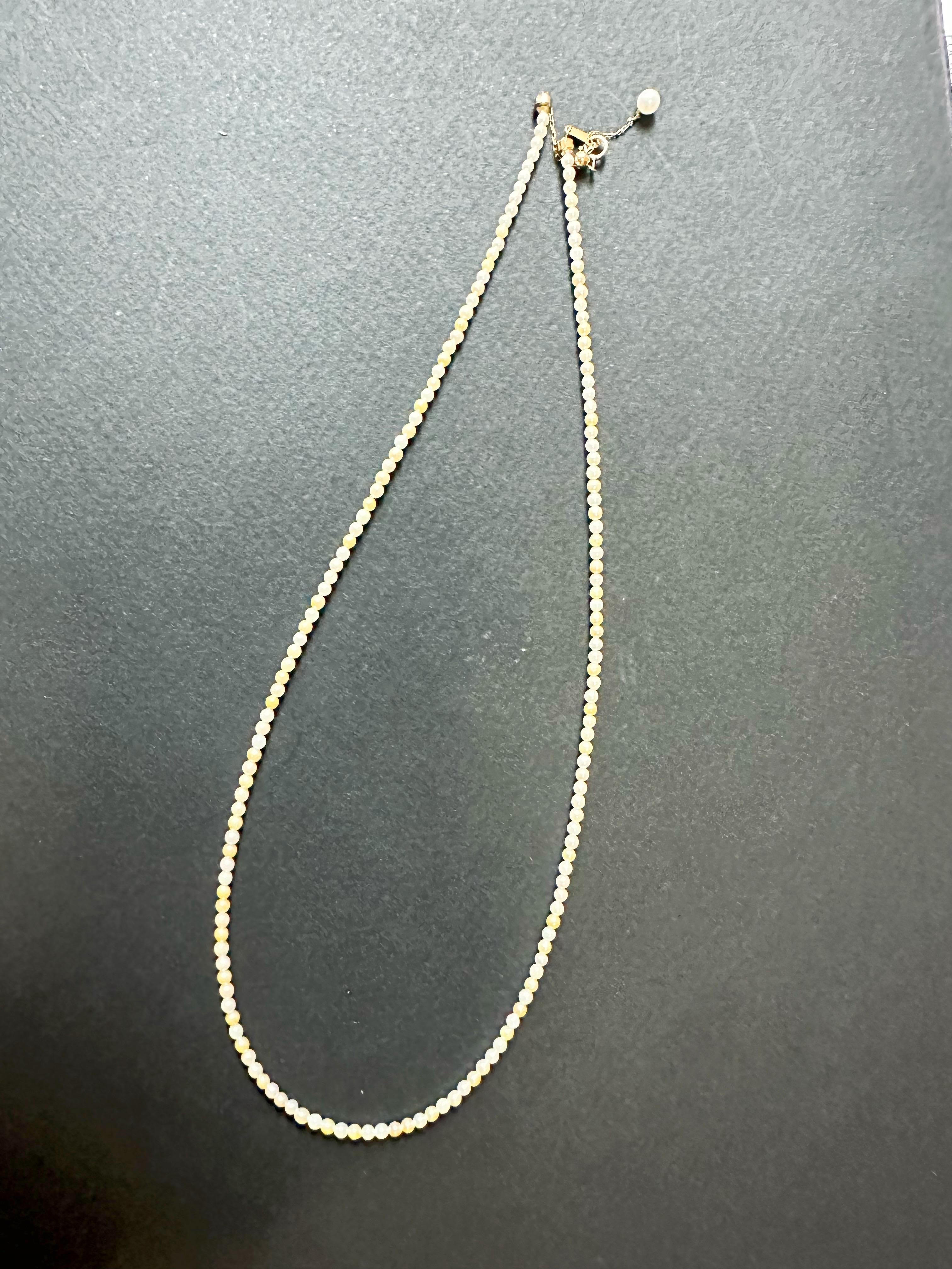 Round Cut Rare Natural Japan White Golden Yellow Sea Water Baby Akoya Pearl Necklace For Sale
