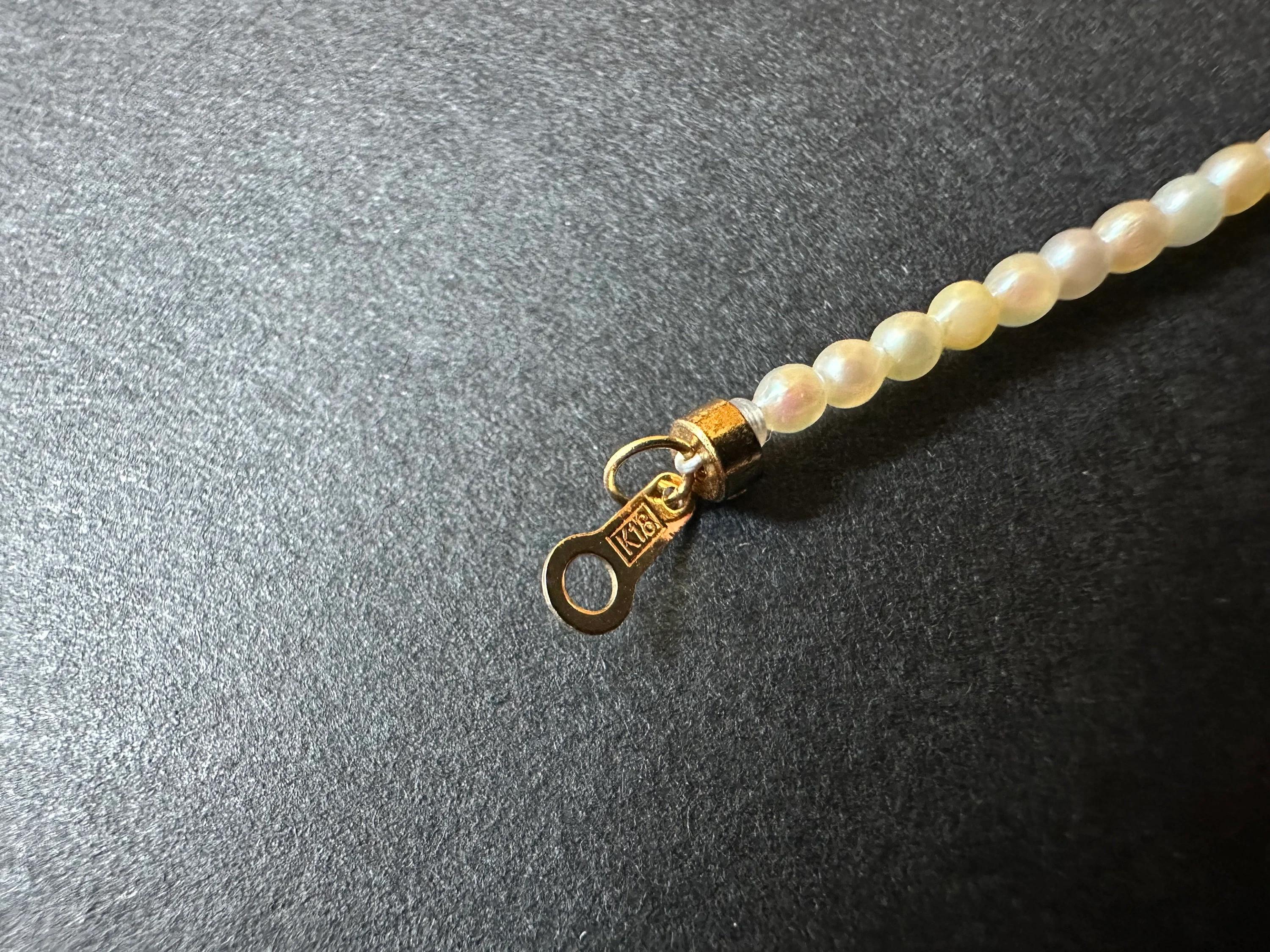Rare Natural Japan White Golden Yellow Sea Water Baby Akoya Pearl Necklace For Sale 2