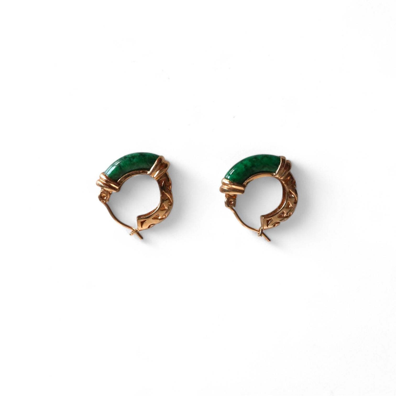 Certified Rare Natural Maw Sit-Sit Hoop Earrings in 14k Solid For Sale 1