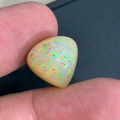Rare Natural Opal Gemstone Cabochon 10.90 Ct Pear  Shape Full of Fire Color Play