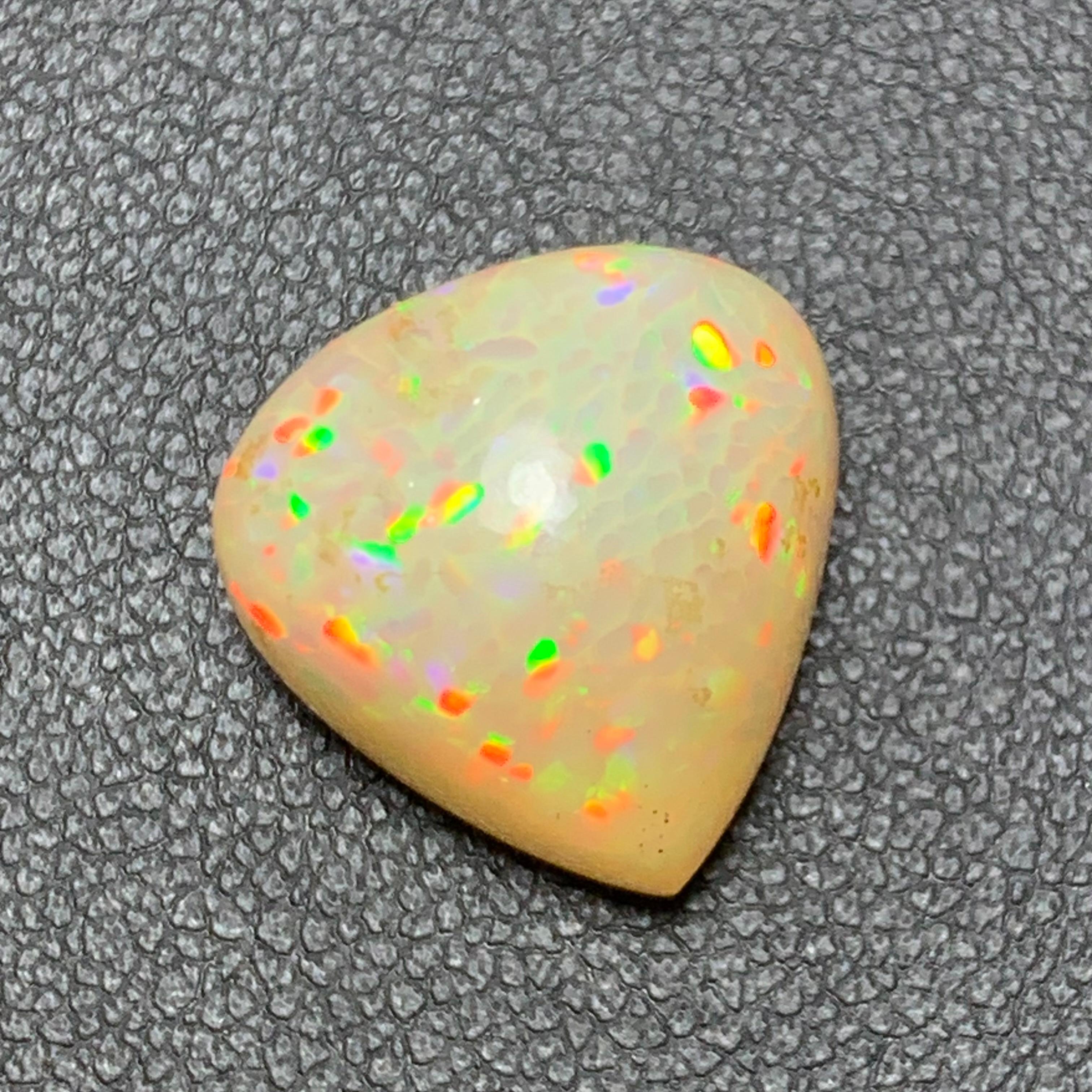 Pear Cut Rare Natural Opal Gemstone Cabochon 10.90 Ct Pear  Shape Full of Fire Color Play