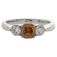 Rare Natural Orange Diamond Ring