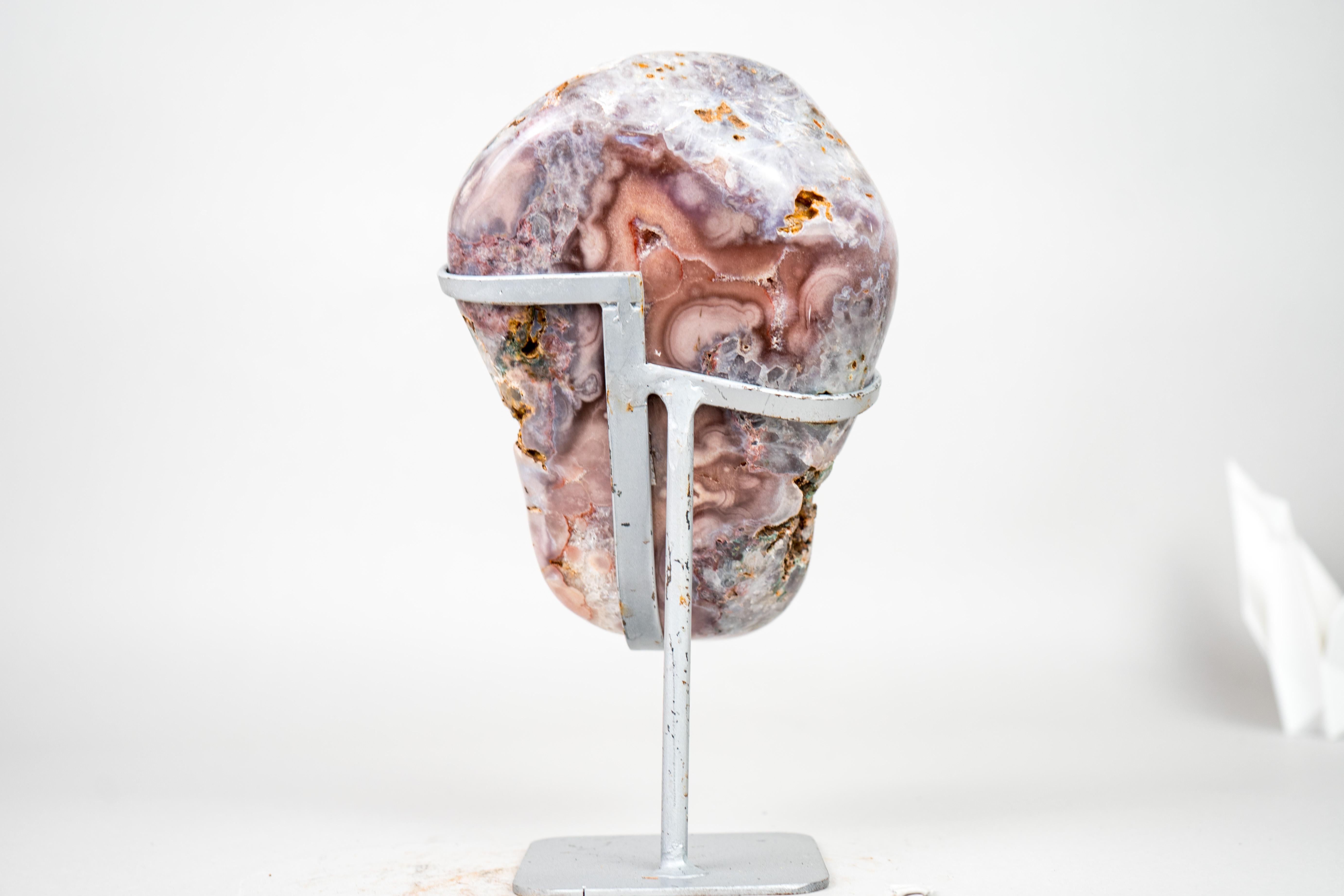 Rare Natural Pink Amethyst Geode with Sparkly Galaxy Amethyst Druzy on Stand For Sale 2