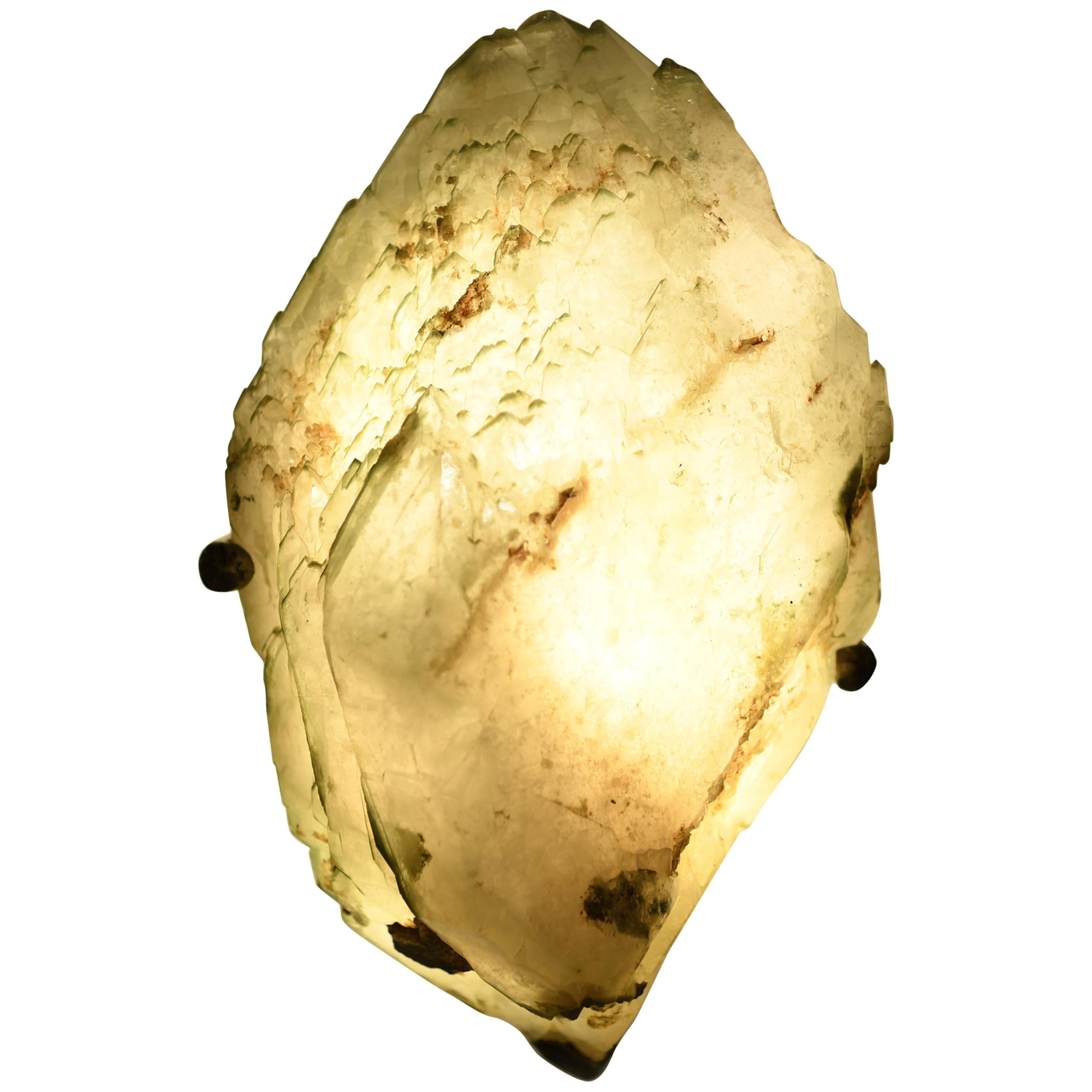 Rare Natural Rock Crystal Sconce by Phoenix For Sale