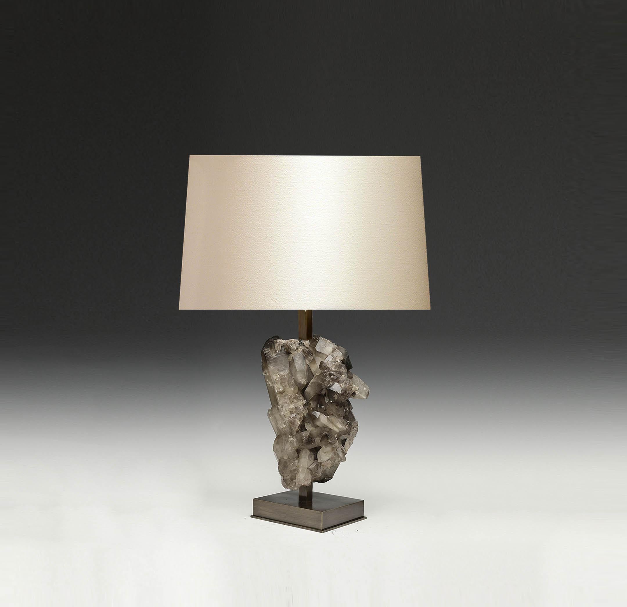 Rare Natural Rock Crystal Sculpture Lamp by Phoenix In Excellent Condition In New York, NY