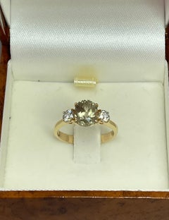 Rare Color Colour Change Natural Untreated Diaspore Diamond Ring with Valuation
