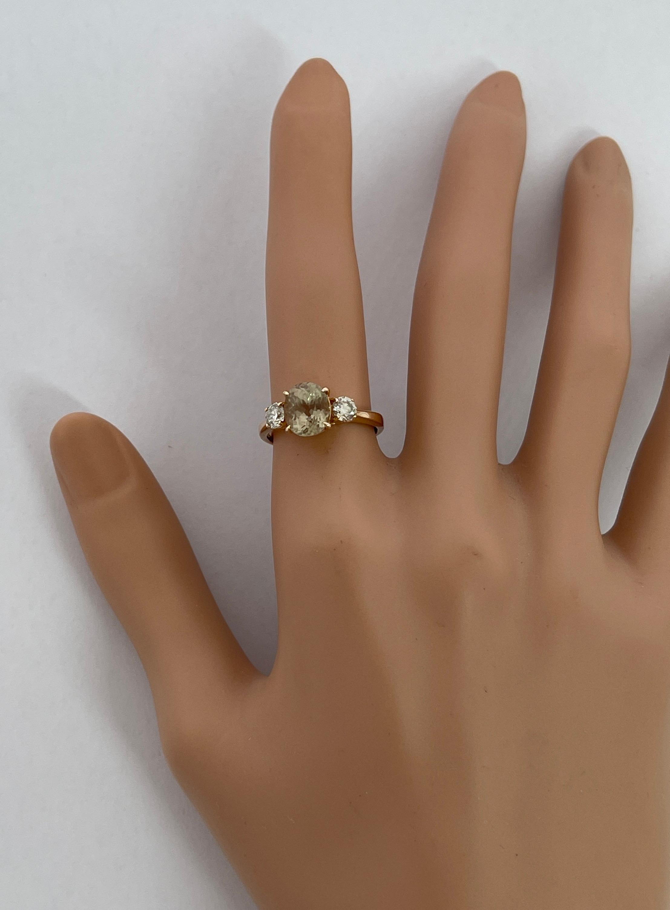 Seltener farblicher Farbwechsel natürlicher unbehandelter Diaspore Diamantring mit Valuation im Angebot 6