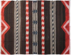 Rare Navajo Handwoven Rug 264cm×338cm Brown Geometric Tribal Rug 8×11 c.1900