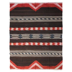 Rare Navajo Handwoven Rug 264cm×338cm Brown Geometric Tribal Rug 8×11 c.1900