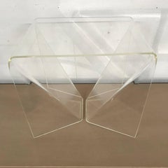 Rare Neal Small "Origami" Table in Clear Lucite