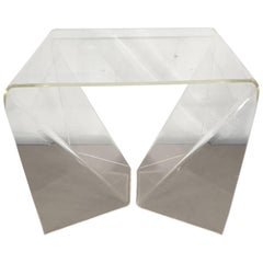 Rare Neal Small "Origami" Table in Clear Lucite