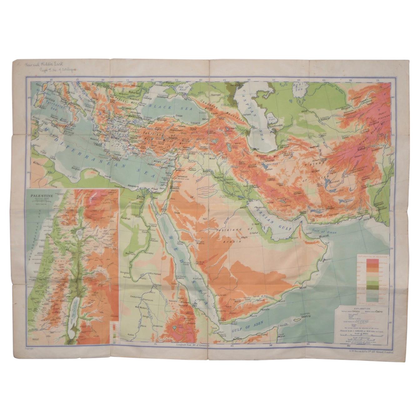 Rare Near 
Middle East Map by G.W. Bacon 
Co. LTD, London, circa 1880