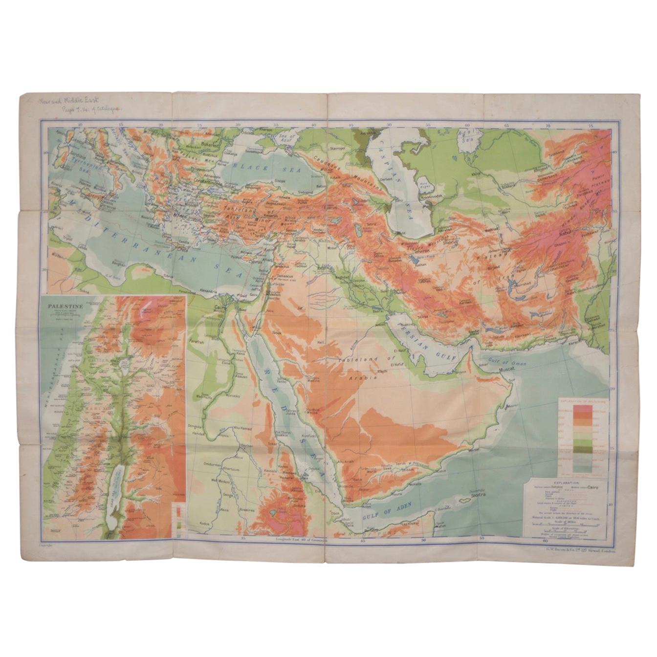 Rare Near & Middle East Map by G.W. Bacon & Co. LTD, London, circa 1880