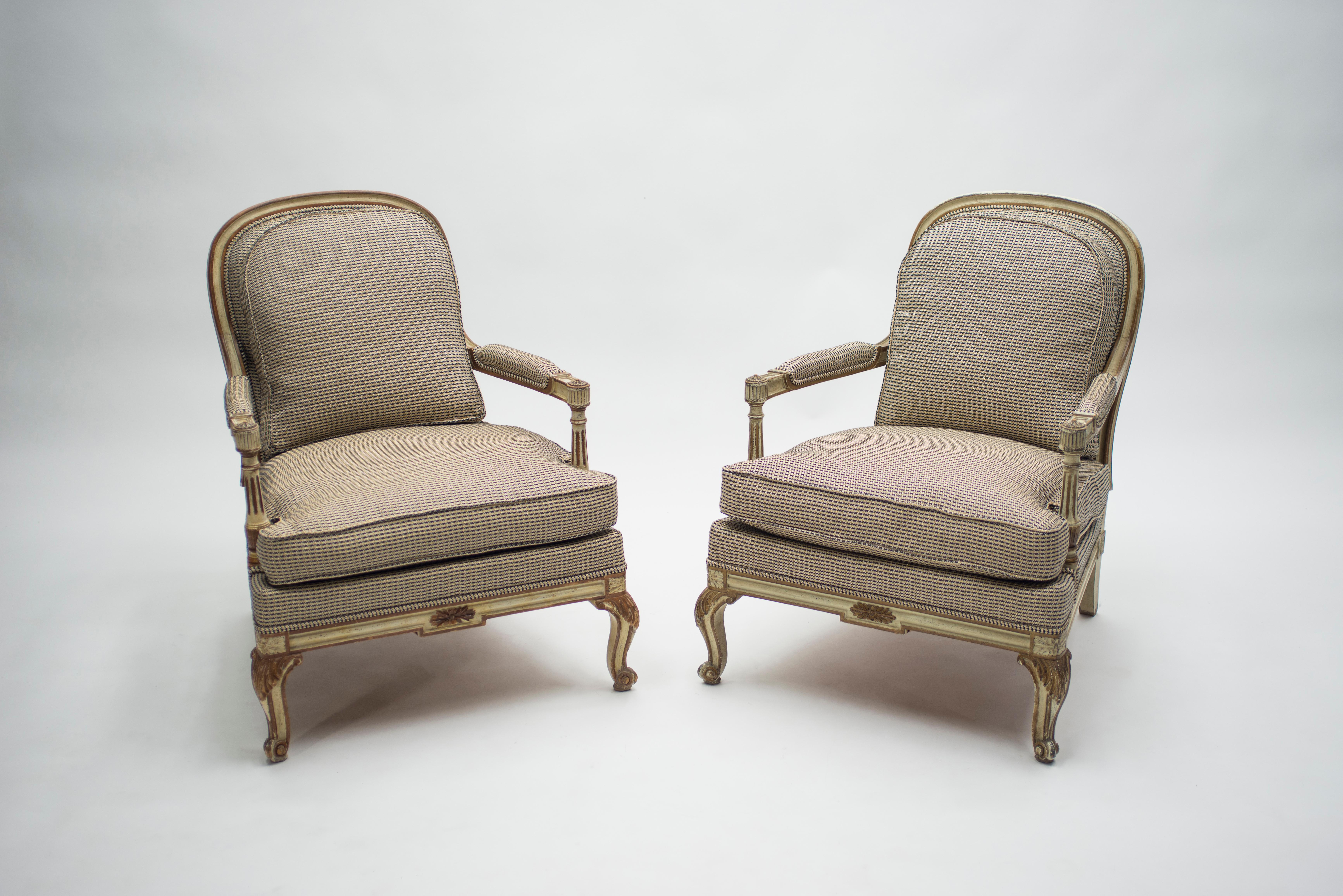 Rare Neoclassical Set of 4 Armchairs Signed by Maurice Hirsch, 1970s In Good Condition In Paris, IDF