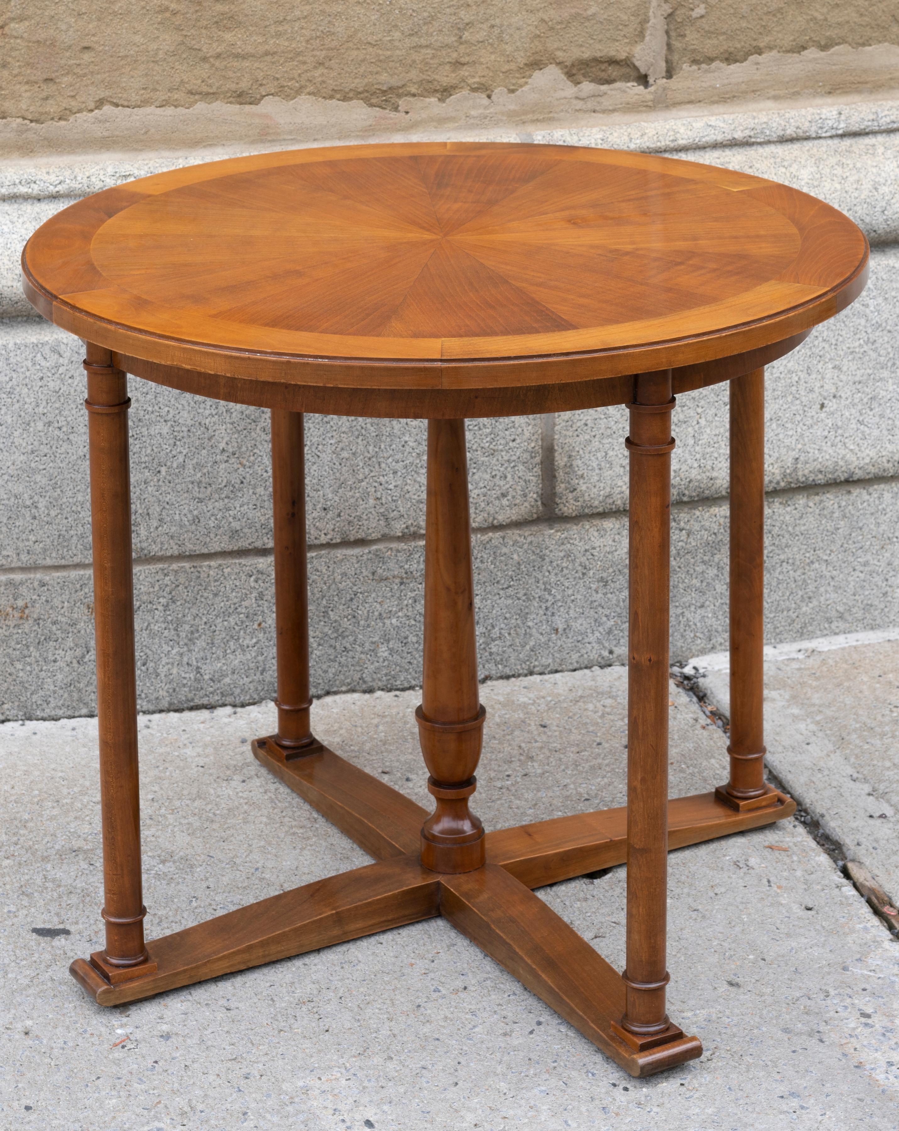 Art Deco Rare Neoclassical style cherry wood guéridon by André Arbus For Sale