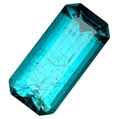 Rare Neon Blue Natural Tourmaline Gemstone, 4 Ct Emerald Cut for Ring/Jewelry AF