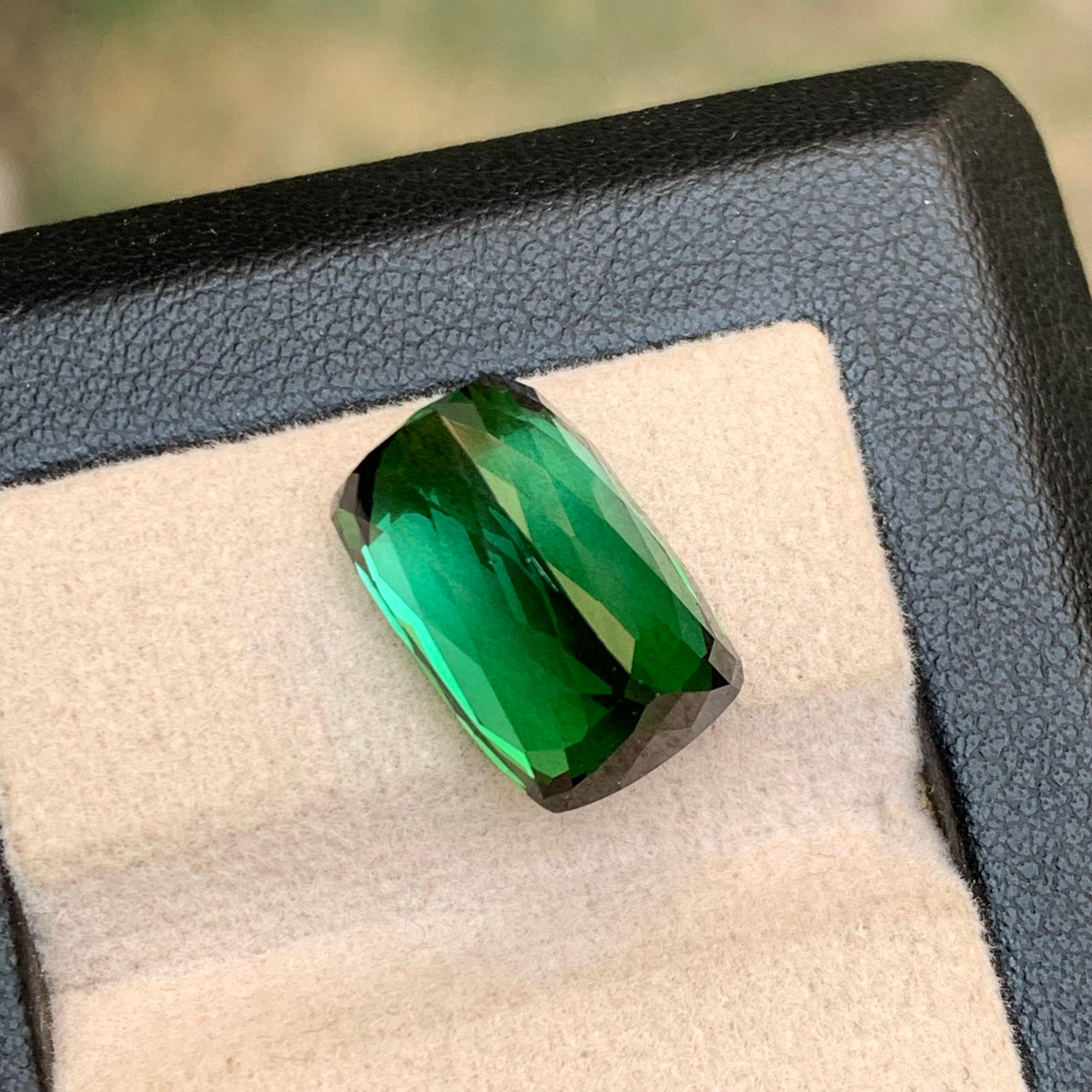Rare Neon Bluish Green Bicolor Two Tone Natural Tourmaline Gemstone, 12.65 Carat In New Condition For Sale In Peshawar, PK