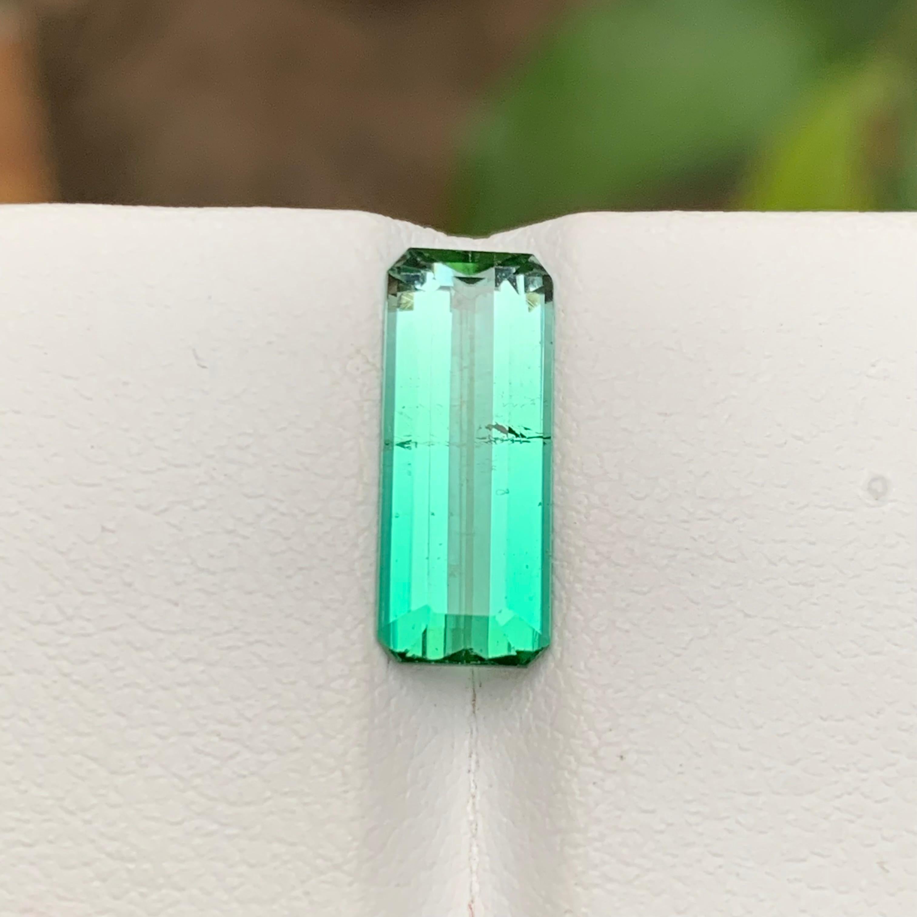 Rare Neon Bluish Green Tourmaline Gemstone, 2.90 Ct Emerald Cut-Ring/Jewelry Afg For Sale 10