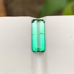 Rare Neon Bluish Green Tourmaline Gemstone, 2.90 Ct Emerald Cut-Ring/Jewelry Afg