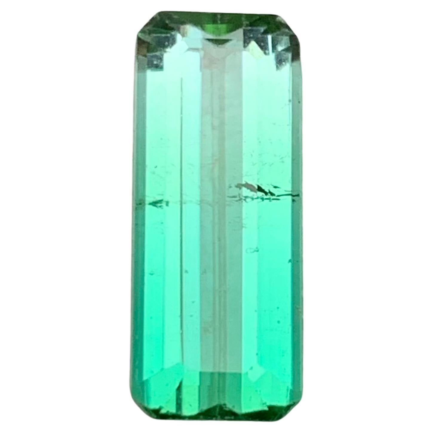 Rare Neon Bluish Green Tourmaline Gemstone, 2.90 Ct Emerald Cut-Ring/Jewelry Afg