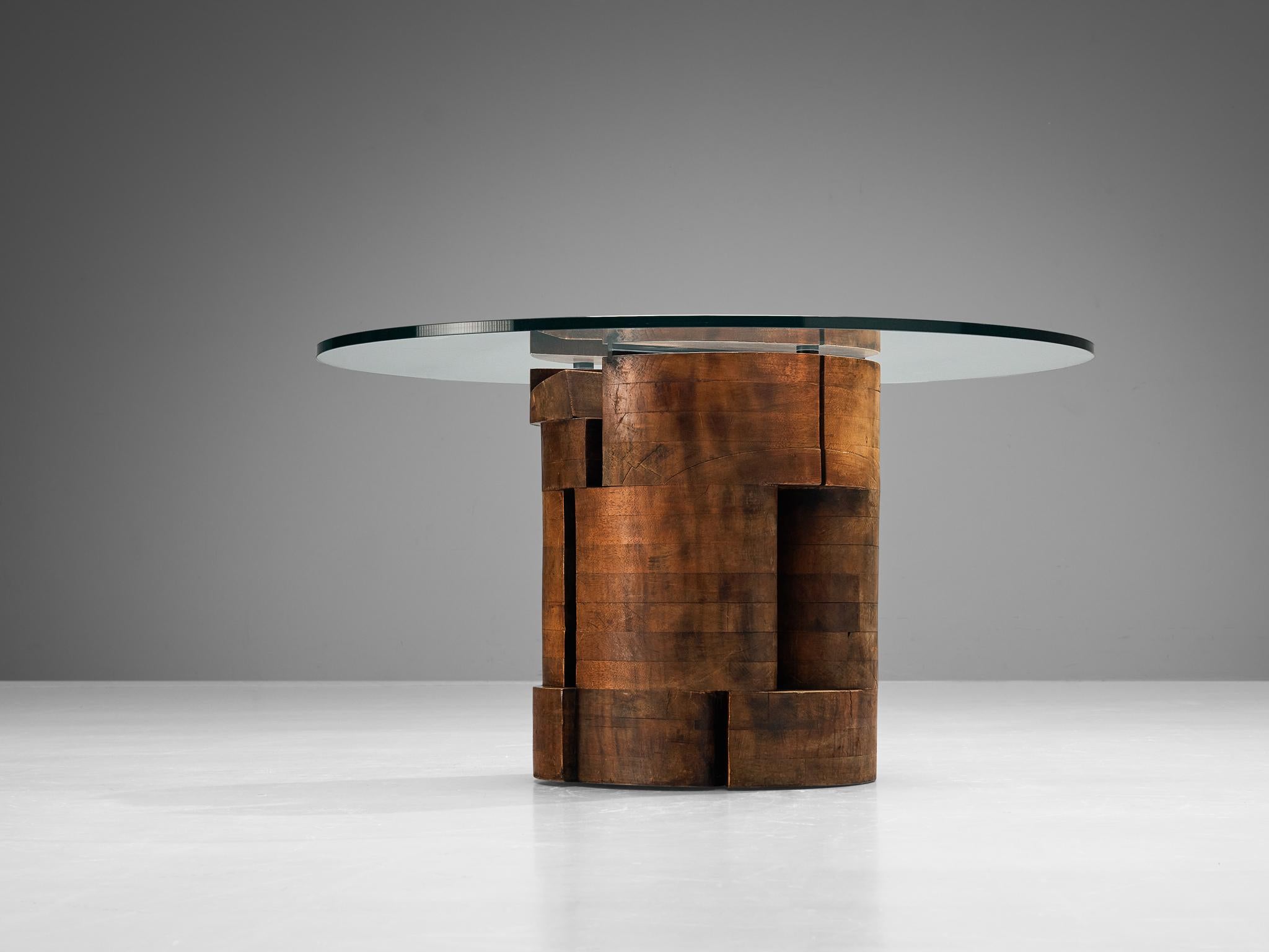 Mid-Century Modern Rare Nerone & Patuzzi for Gruppo NP2 Sculptural Dining Table in Walnut  For Sale