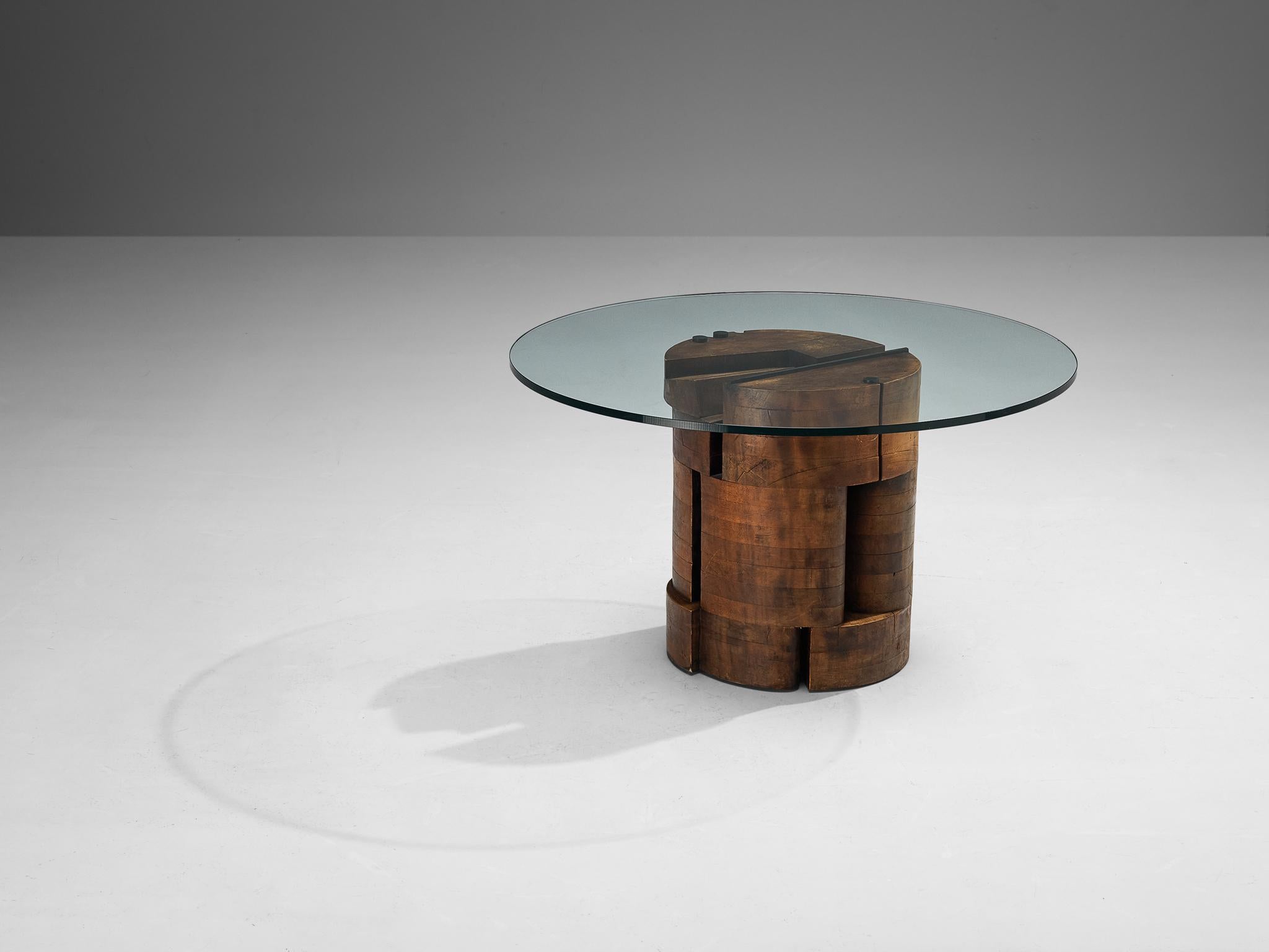 Late 20th Century Rare Nerone & Patuzzi for Gruppo NP2 Sculptural Dining Table in Walnut  For Sale