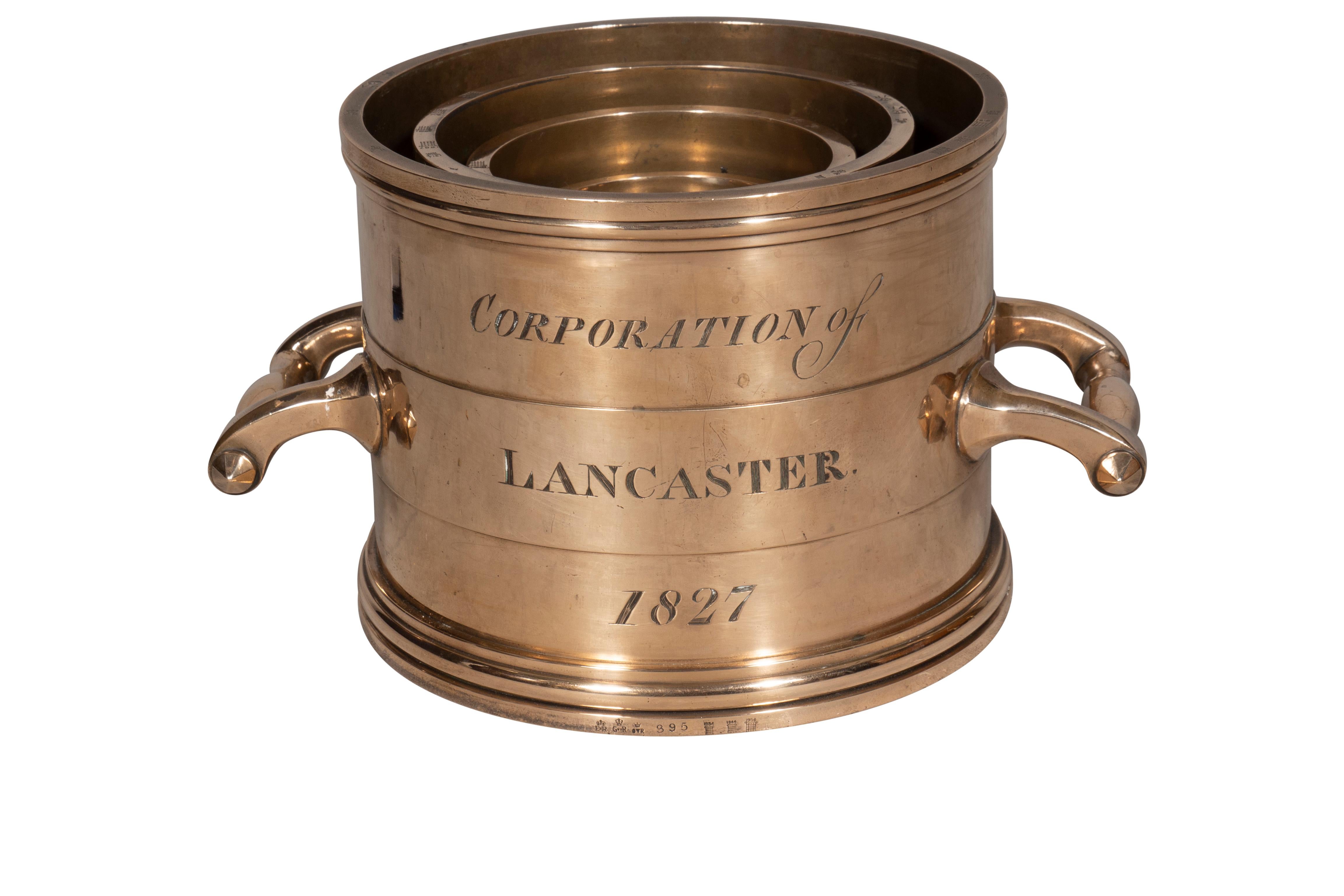 Rare Nest of Eight Late Georgian Bronze Measures of the Corporation of Lancaster 7