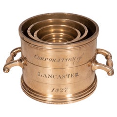 Rare Nest of Eight Late Georgian Bronze Measures of the Corporation of Lancaster