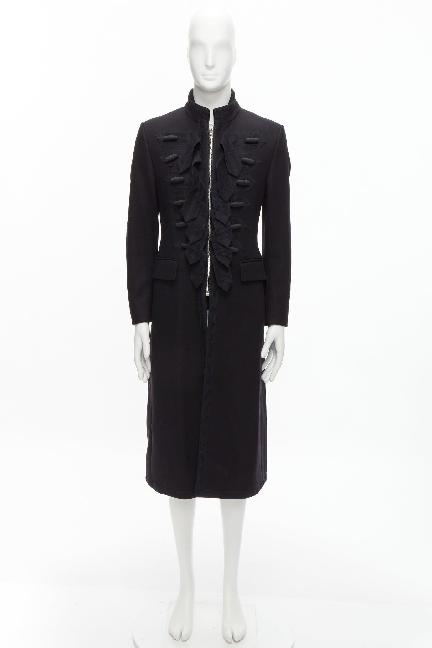rare new GIAMBATTISTA VALLI H&M wool blend embellished military coat IT48 M For Sale 6