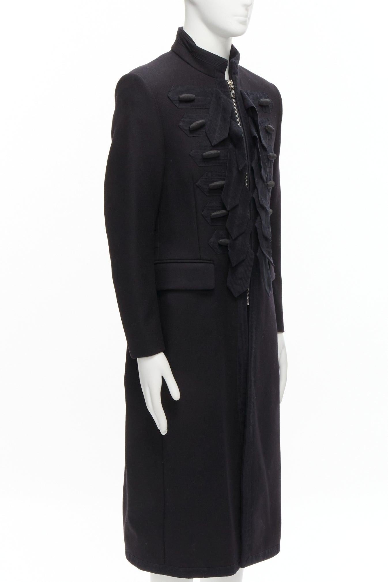 Men's rare new GIAMBATTISTA VALLI H&M wool blend embellished military coat IT48 M For Sale