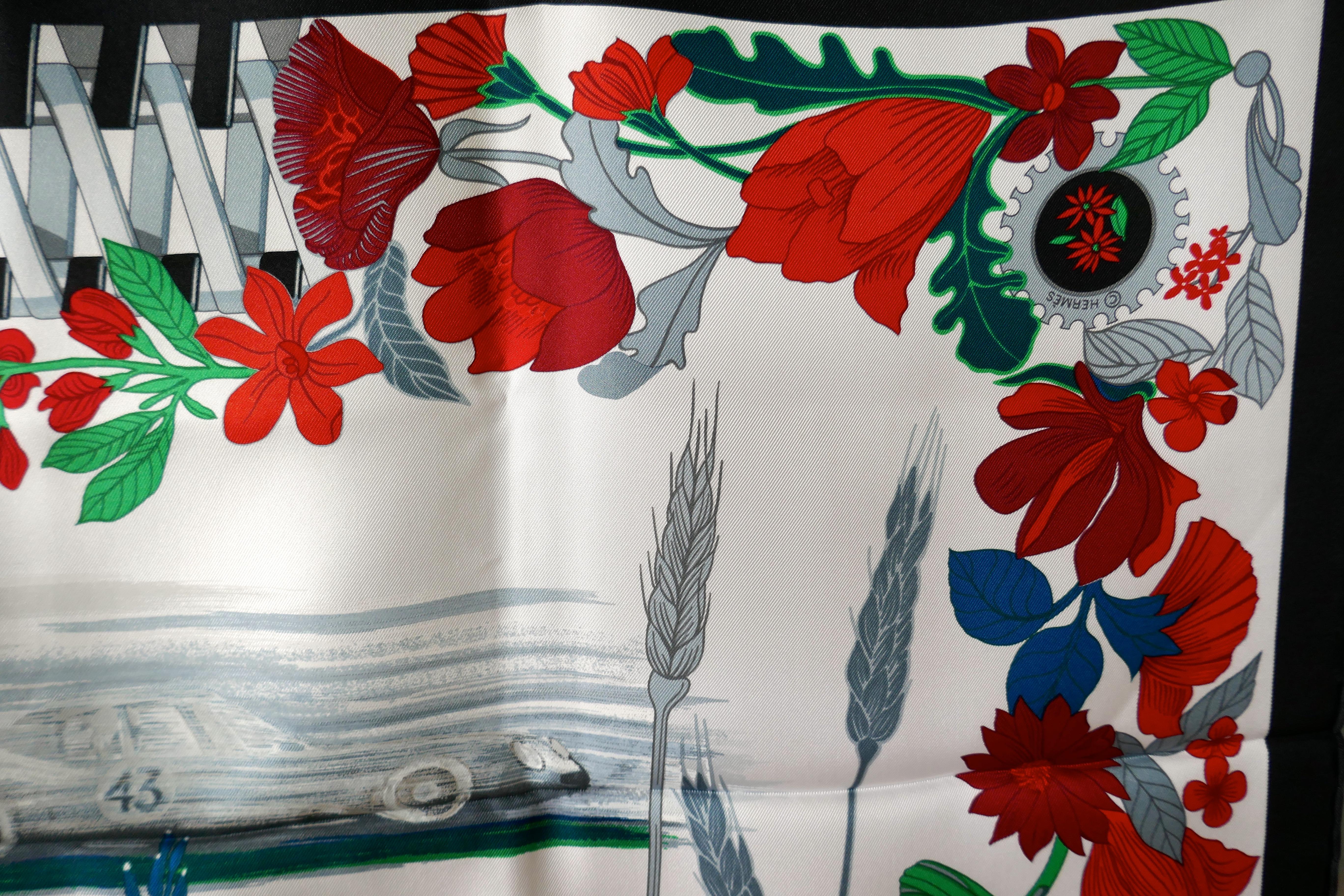 Rare New Hermes 100% Silk Scarf “Les Bolides” by Rena Dumas In New Condition In Chillerton, Isle of Wight