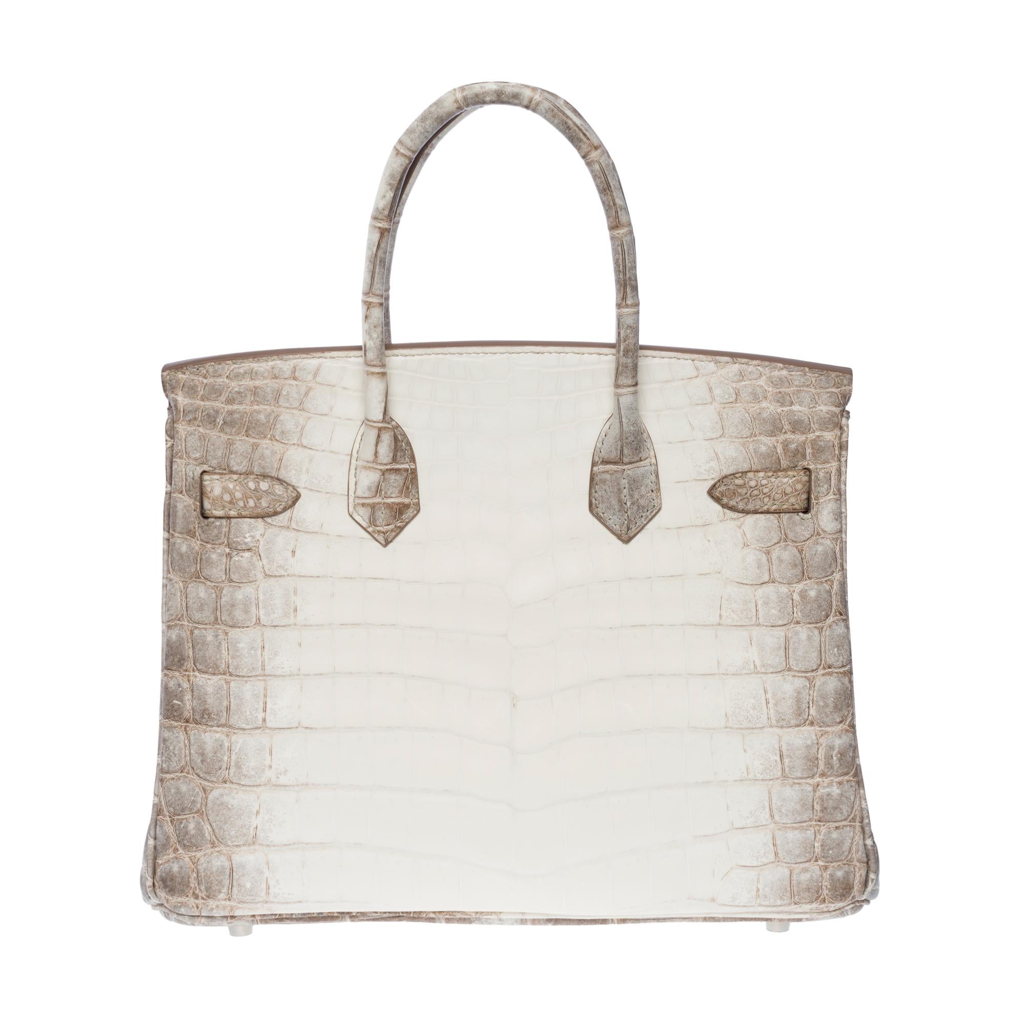 Seltene neue Hermès Birkin 30 Himalaya Handtasche in weißem Nilkrokodilleder, SHW im Zustand „Neu“ in Paris, IDF