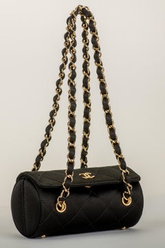 Rare New in box Chanel Silk Barrel Evening Bag