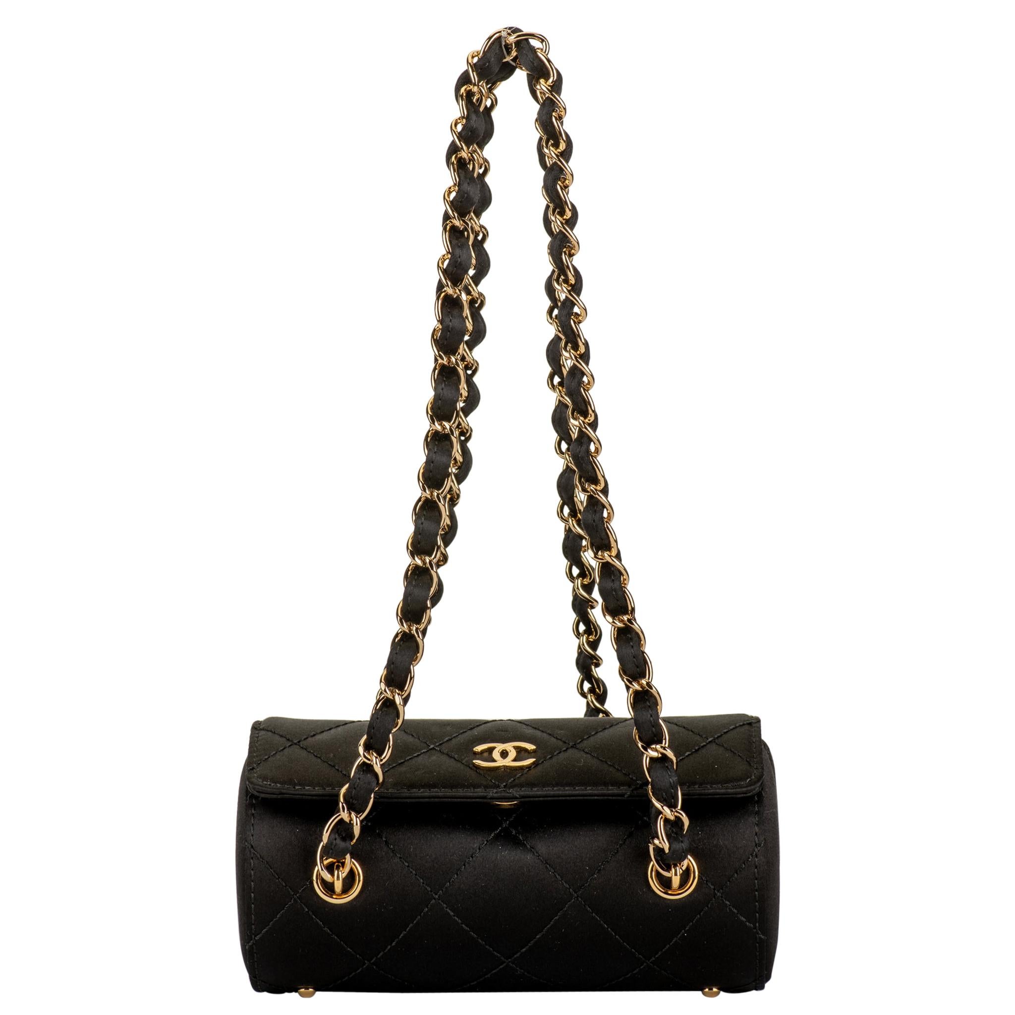 Rare New in box Chanel Silk Barrel Evening Bag
