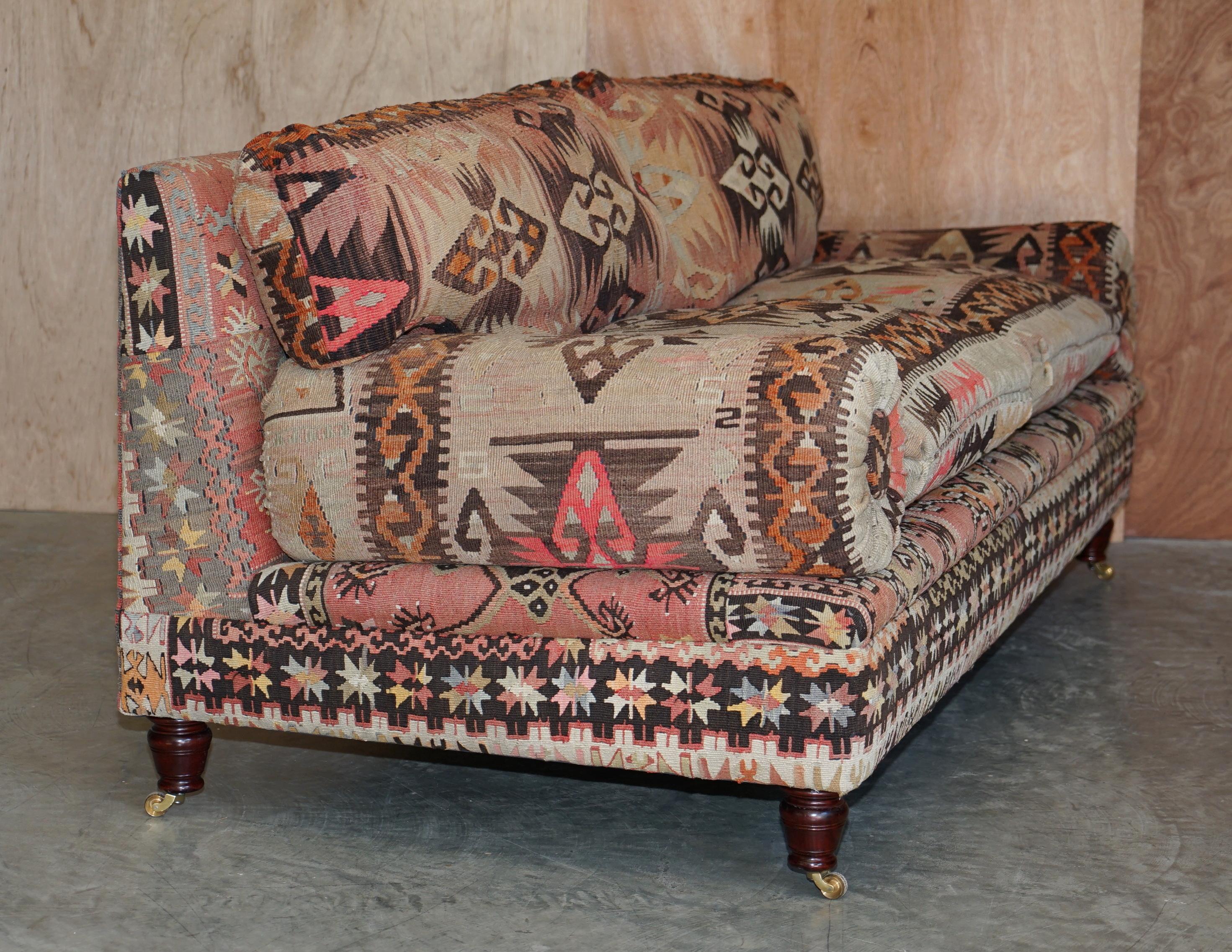 Rare New Old Stock George Smith Bulster Arm Kilim Upholstered Sofa Part of Suite 2