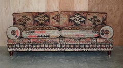 Rare New Old Stock George Smith Bulster Arm Kilim Upholstered Sofa Part of Suite