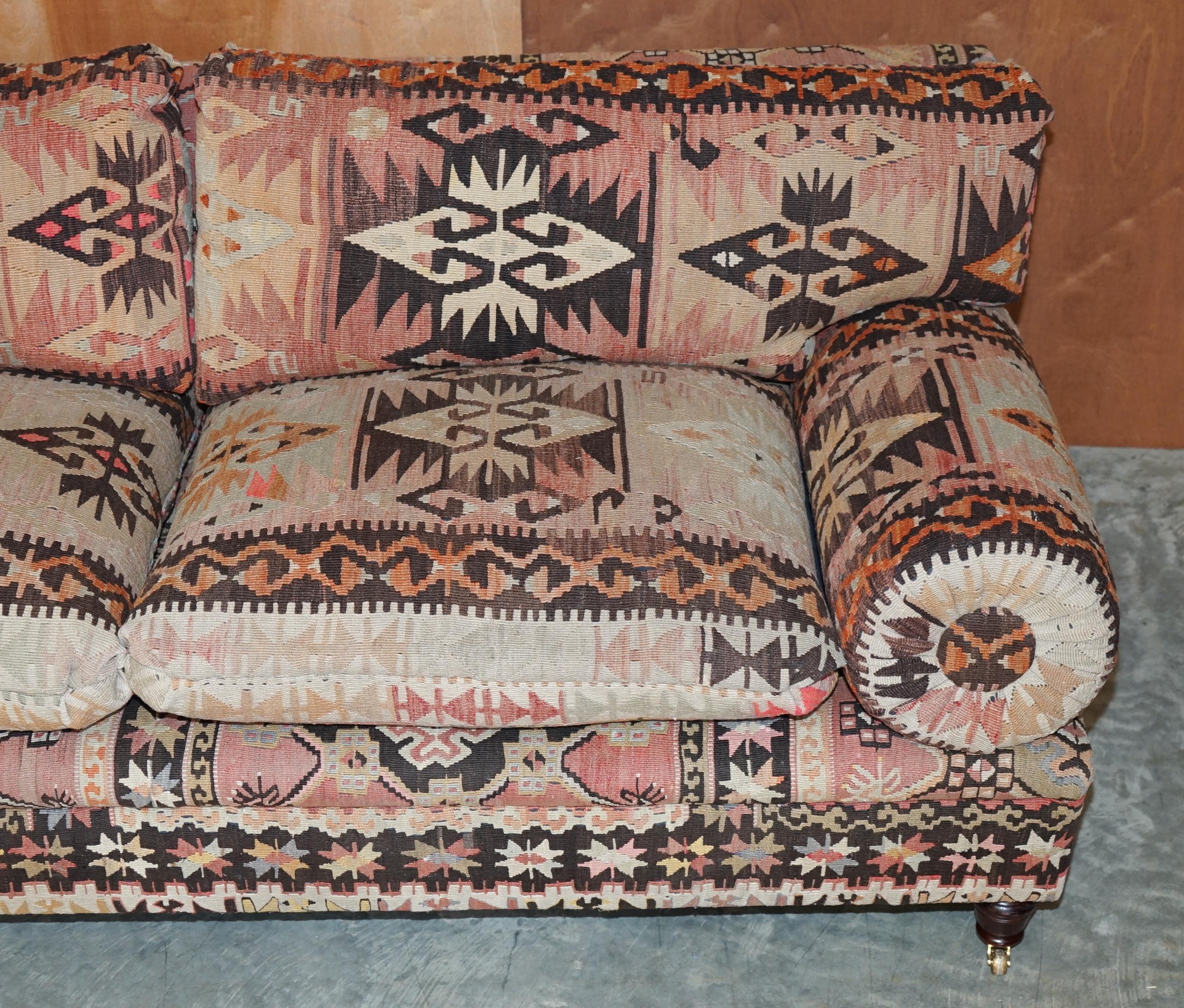 Regency Rare New Old Stock George Smith Bulster Arm Kilim Upholstered Sofa Part of Suite