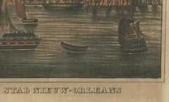 Rare New Orleans View – Antique Dutch Lithograph of Nieuw-Orleans, c.1830