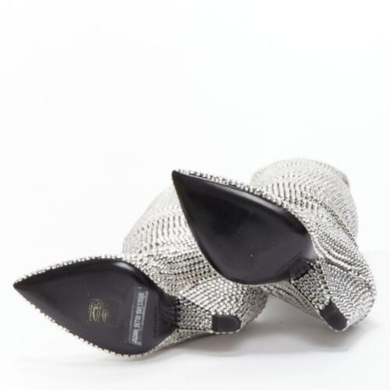 Bottes rares neuves SAINT LAURENT Runway Niki 105 incrustées de cristaux Swarovski EU36 en vente 6