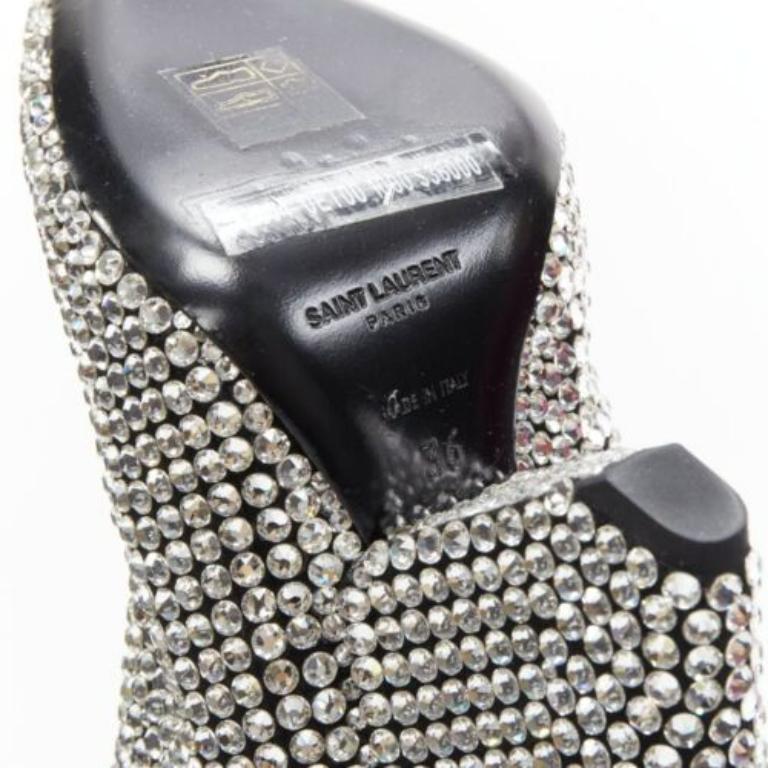 Bottes rares neuves SAINT LAURENT Runway Niki 105 incrustées de cristaux Swarovski EU36 en vente 5